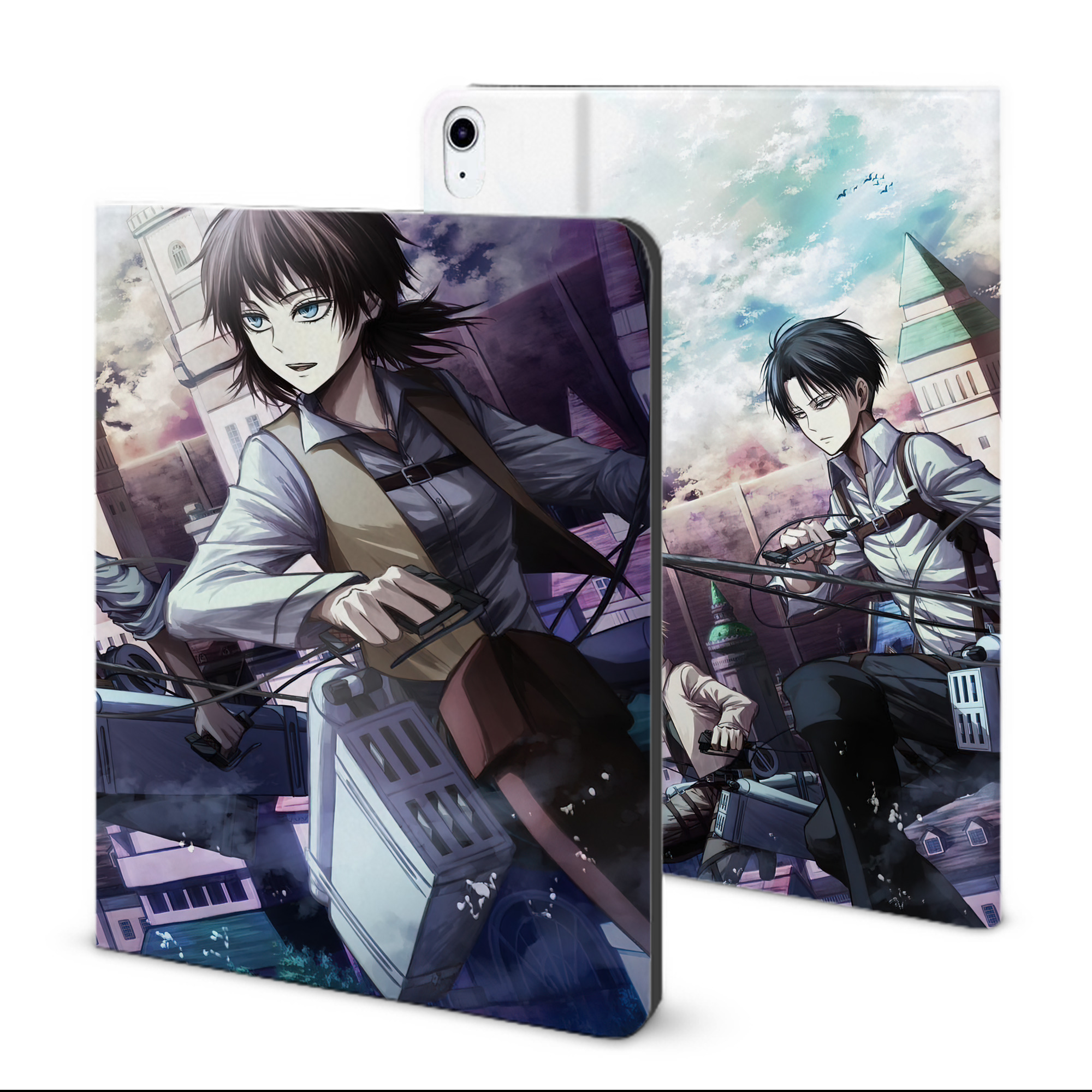 （画像用） 進撃の巨人 Attack on Titan IPad ケース ブック型 PUレザー TPU 耐衝撃 軽量 薄型 ペン収納なし 全面保護 IPad 各モデル対応